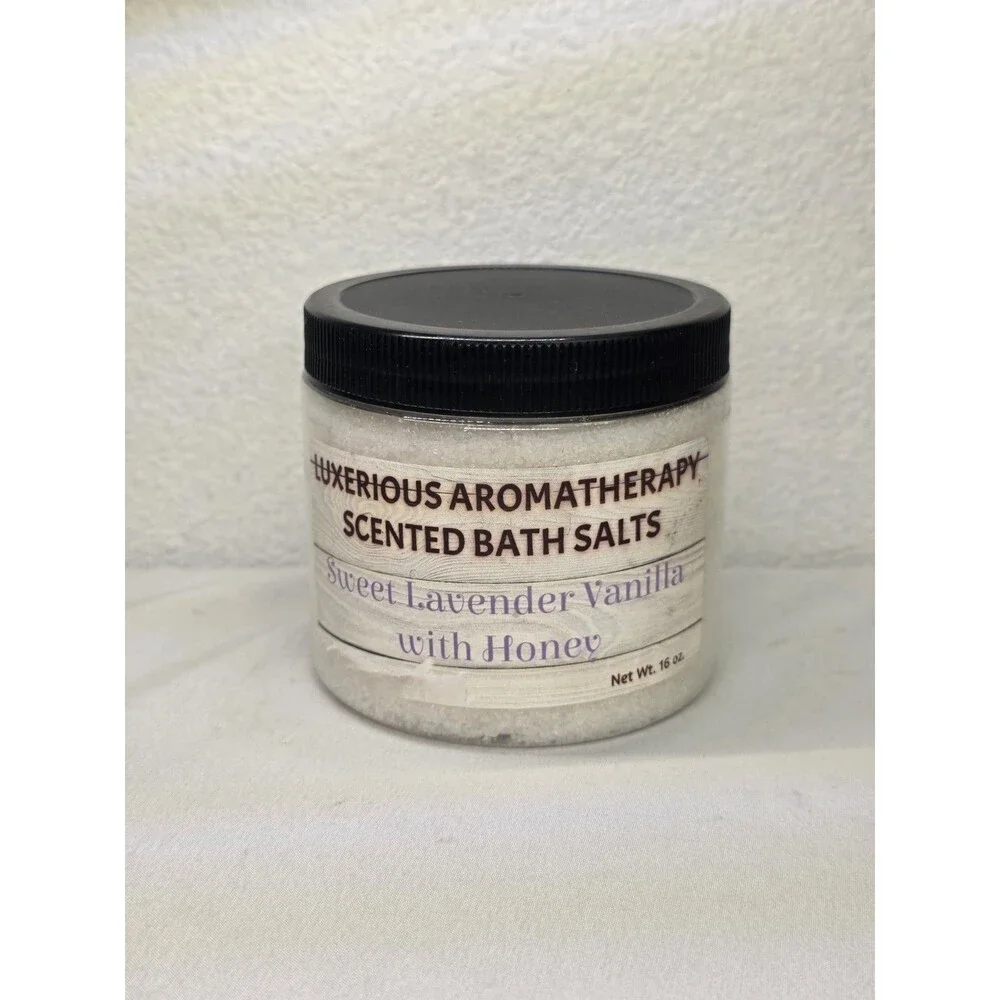 Luxurious Aromatherapy Sweet Lavender Vanilla Bath Salts With Honey 16 oz New